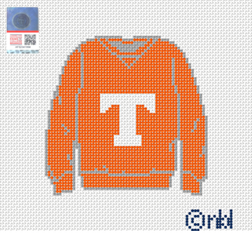 Tennessee Sweatshirt Needlepoint Canvas Orange