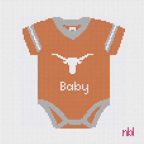 Texas Baby Onesie - Needlepoint by Laura