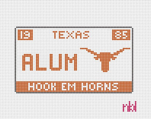 Texas License Plate - Needlepoint by Laura