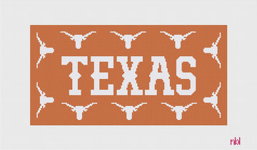 Texas Longhorn Lumbar Pillow - Needlepoint by Laura
