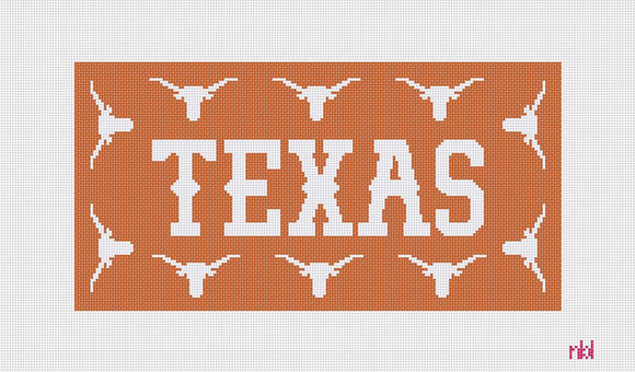 Texas Longhorn Lumbar Pillow - Needlepoint by Laura