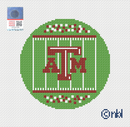Texas A and M Football Field Round Canvas-1