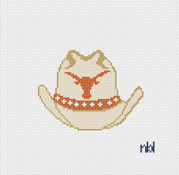 Texas Cowboy Hat Needlepoint Canvas
