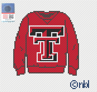 Texas Tech Sweatshirt Needlepoint Canvas