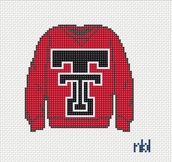 Texas Tech Sweatshirt Needlepoint Canvas