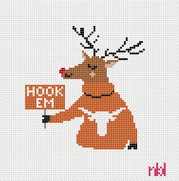 Texas Reindeer - Needlepoint by Laura