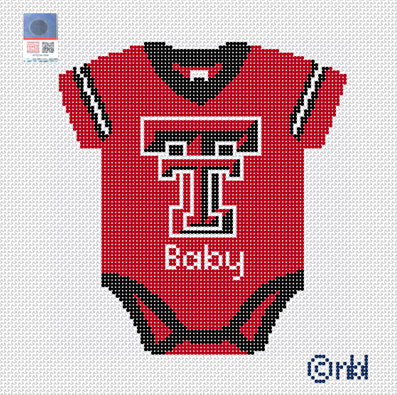 Texas Tech Baby Onesie Needlepoint Canvas