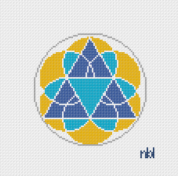 Delta Delta Delta Logo Round Needlepoint Canvas – 18 Mesh, 4"