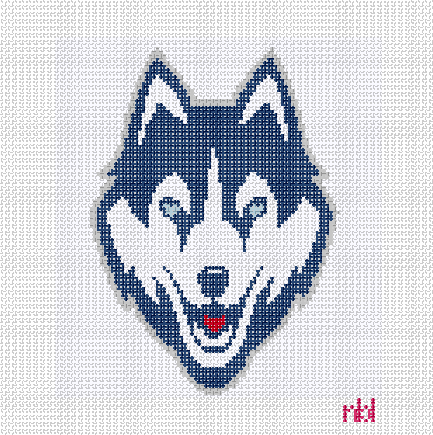 Connecticut Mascot 6 by 6 - Needlepoint by Laura