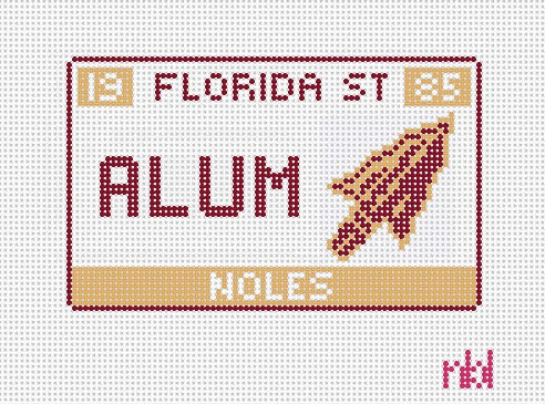 Florida State License Plate - Needlepoint by Laura