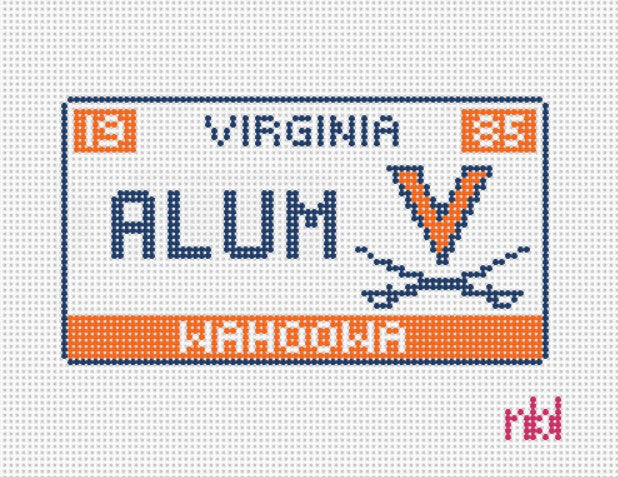 Virginia License Plate - Needlepoint by Laura