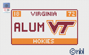 Virginia Tech License Plate- ALUMNI-1