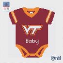Virginia Tech Baby Onesie Needlepoint Canvas-1