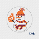 Virginia Tech Snowman 4 inch round-1