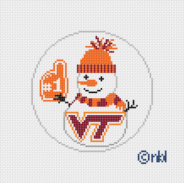 Virginia Tech Snowman 4 inch round