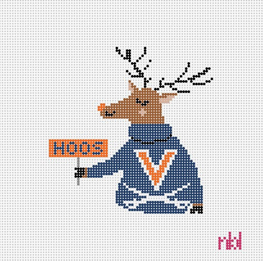 Virginia Reindeer - Needlepoint by Laura