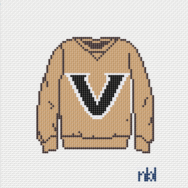 Vanderbilt Sweatshirt Needlepoint Canvas – 18 Mesh, 3x3