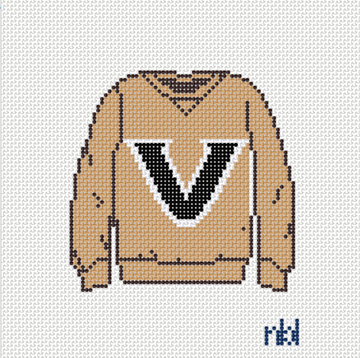Vanderbilt Sweatshirt Needlepoint Canvas – 18 Mesh, 3x3