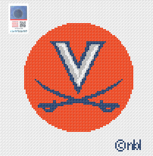 Virginia logo round orange background