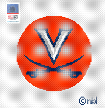 Virginia logo round orange background