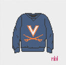 Virginia Sweatshirt Needlepoint Canvas - Needlepoint by Laura