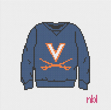 Virginia Sweatshirt Needlepoint Canvas - Needlepoint by Laura