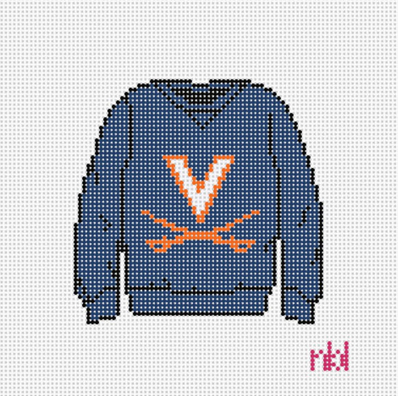 Virginia Sweatshirt Needlepoint Canvas - Needlepoint by Laura