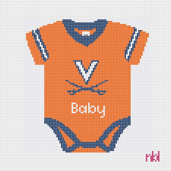 Virginia Baby Onesie - Needlepoint by Laura