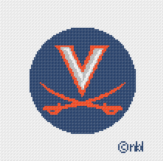 Virginia logo round navy background