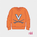 Virginia Sweatshirt Needlepoint Canvas Orange-1
