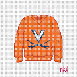 Virginia Sweatshirt Needlepoint Canvas Orange