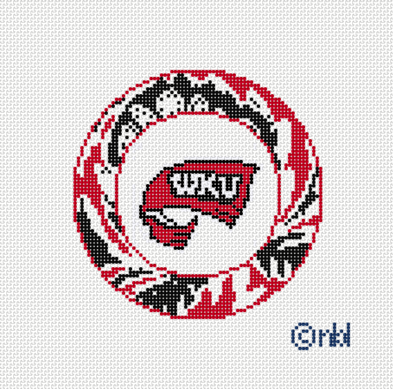 Western Kentucky Hilltoppers Round Needlepoint Canvas, 4 in., 18 Mesh