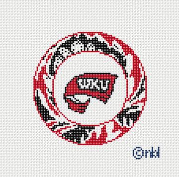 Western Kentucky Hilltoppers Round Needlepoint Canvas, 4 in., 18 Mesh