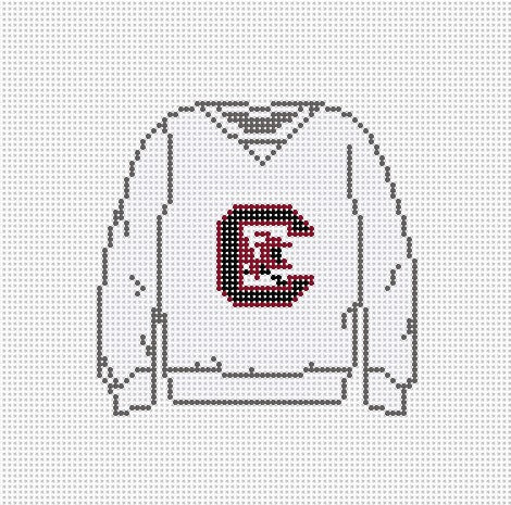 South Carolina White Sweatshirt Needlepoint Canvas - Needlepoint by Laura