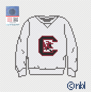 South Carolina White Sweatshirt Needlepoint Canvas