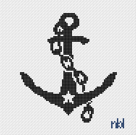 Vandy Anchor Ornament on 13 mesh - 0