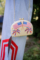 American Flag  - Embroidered Clutch-1