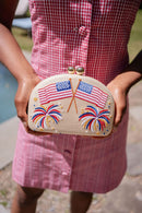 American Flag  - Embroidered Clutch-2