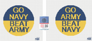 Go Navy- Beat Army or Go Army- Beat Navy 4 inch round needlepoint canvas-1