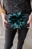 Avery Clutch -  Black - Feather-1