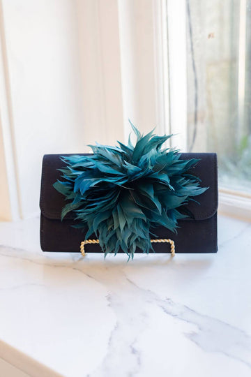 Avery Clutch -  Black - Feather - 0