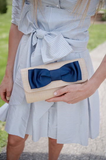 Avery Straw Clutch - Pinch Bow - 0