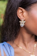 Beth - Rhinestone & Pearl Stud-4