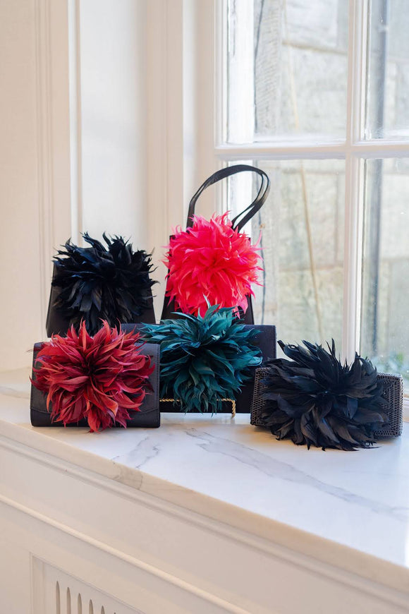 Avery Clutch -  Black - Feather