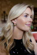 Emilia - Large Rectangle Textured Bezel Earring - 18k Gold Plated- Darby Clark Collection-5