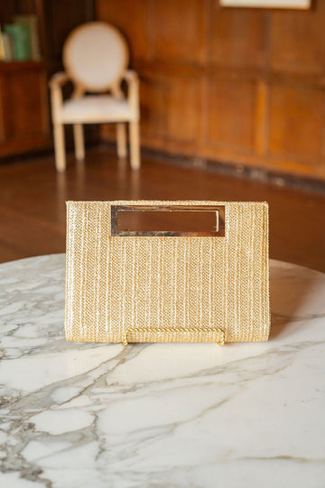 Chloe Clutch - Gold Straw - 0