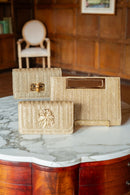 Chloe Clutch - Gold Straw-4