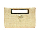 Chloe Clutch - Straw - Gold Charm-6