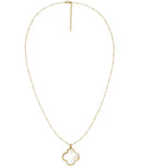 Dakota Clover Necklace - 18k Plated- Mother of Pearl-Kristin Kennedy Collection-1
