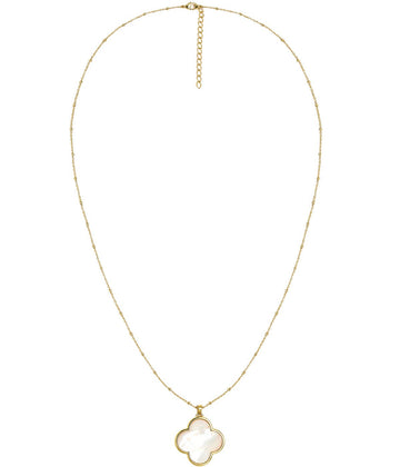 Dakota Clover Necklace - 18k Plated- Mother of Pearl-Kristin Kennedy Collection